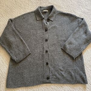 American Eagle Women's Gray Cardigan Button Up Sweater Oversized Large